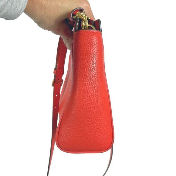 Tory Burch Blake Medium Leather Crossbody Bag in Brilliant Red - Picture 12 of 16